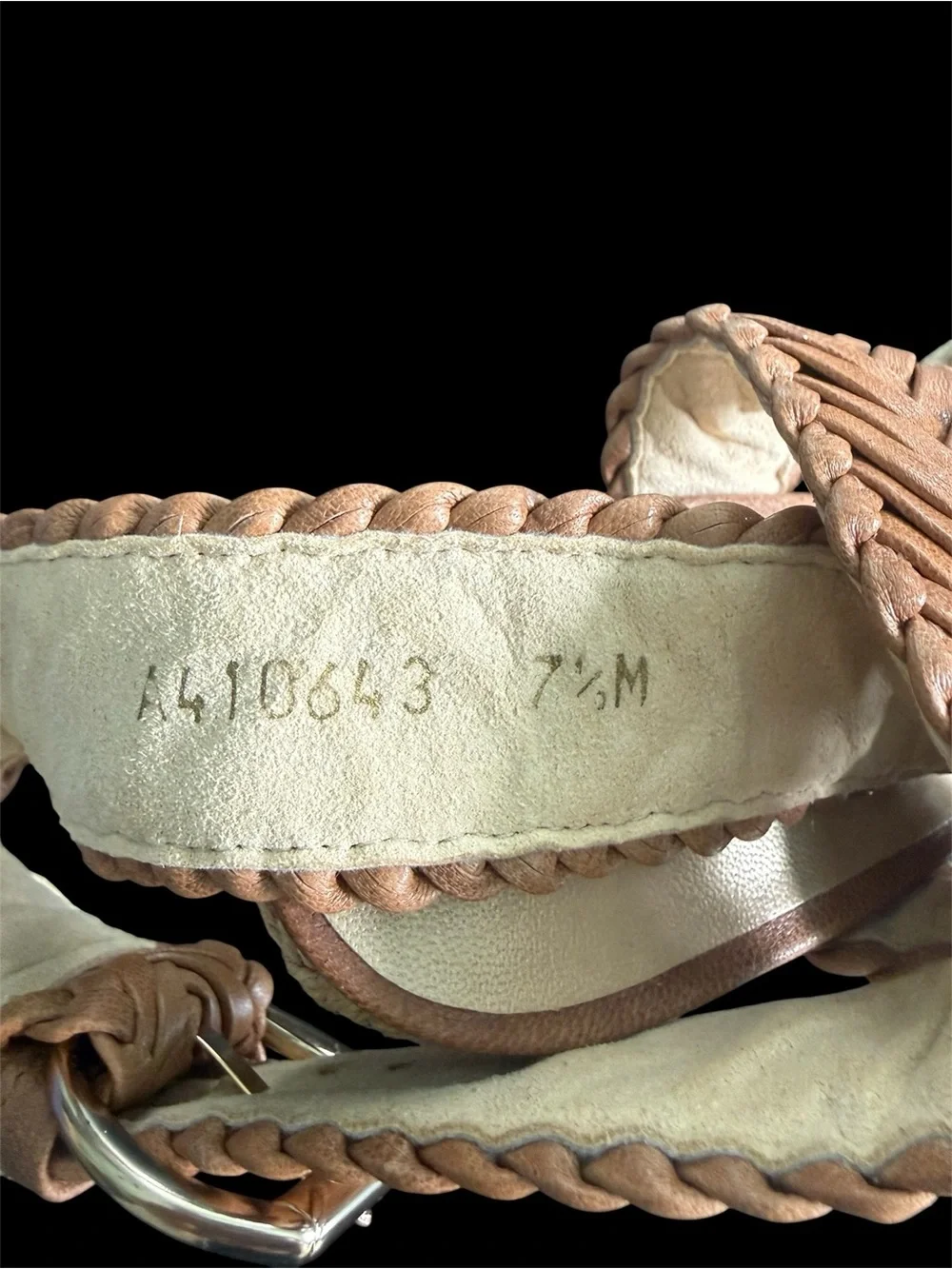 Women Stuart Weitzman Brown Woven Leather Espadrille Wedge Ankle Strap Sandals - Picture 4 of 9